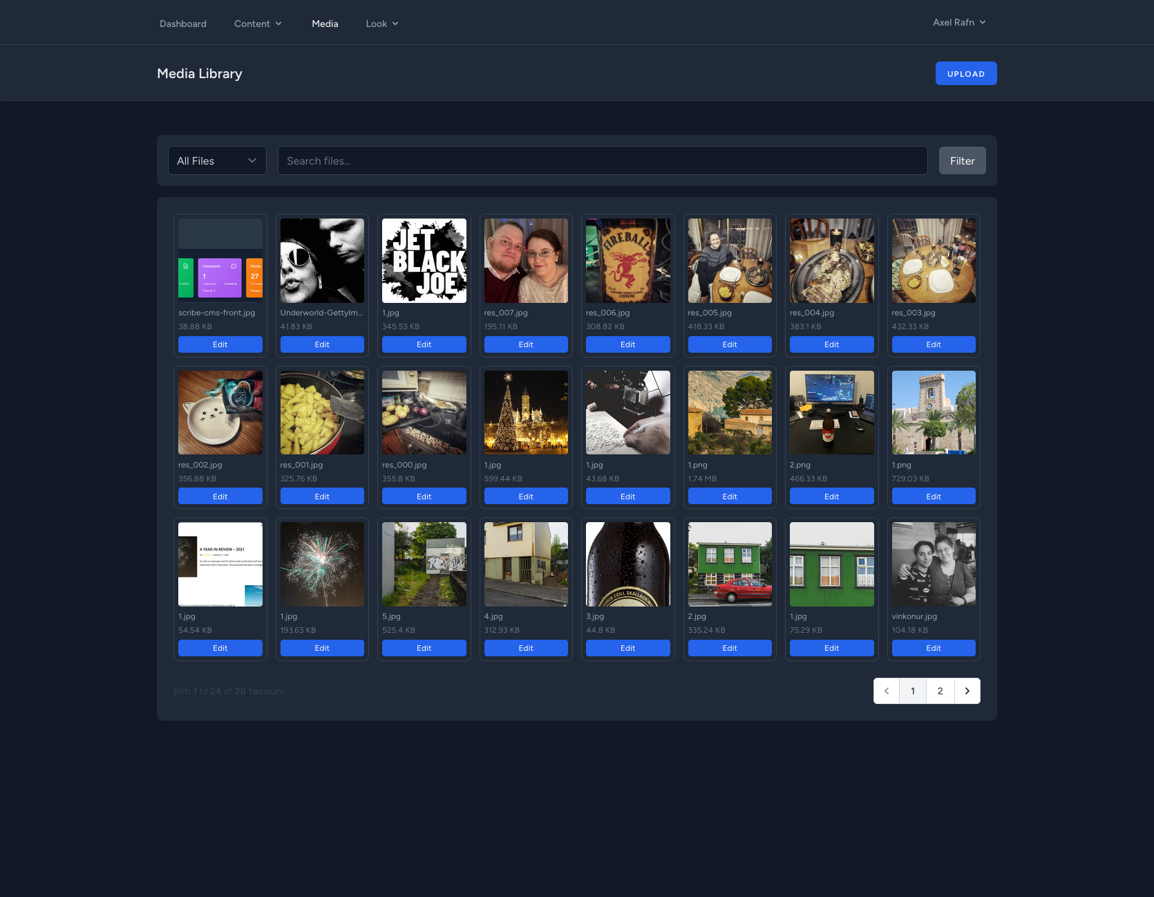 ScribeCMS bakendi media safn